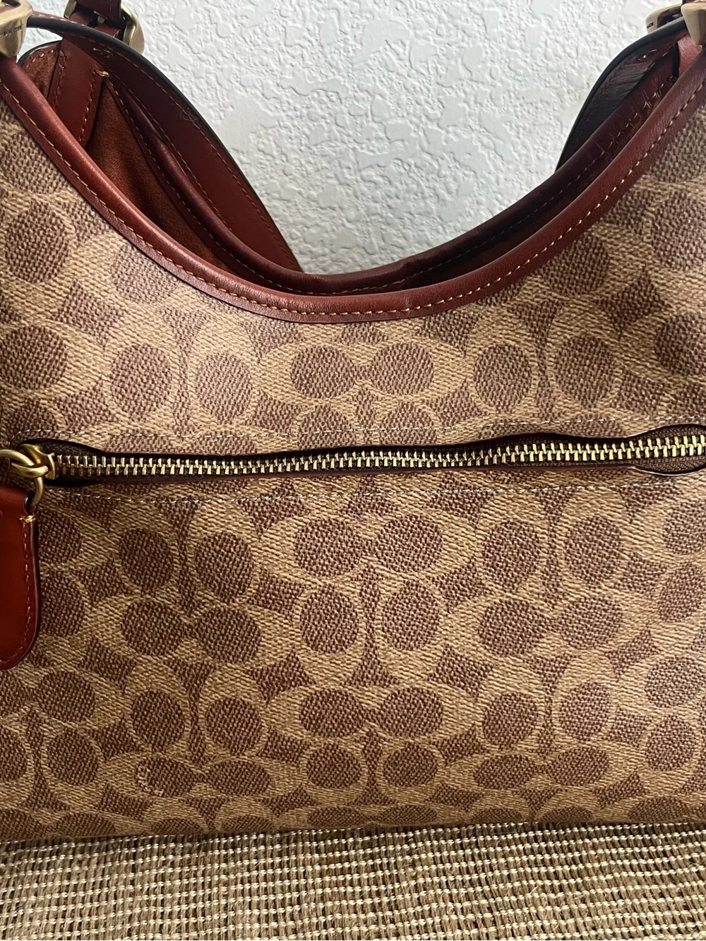 NWOT COACH Lori Shoulder Bag in Signature Canvas Brass Tan Rust